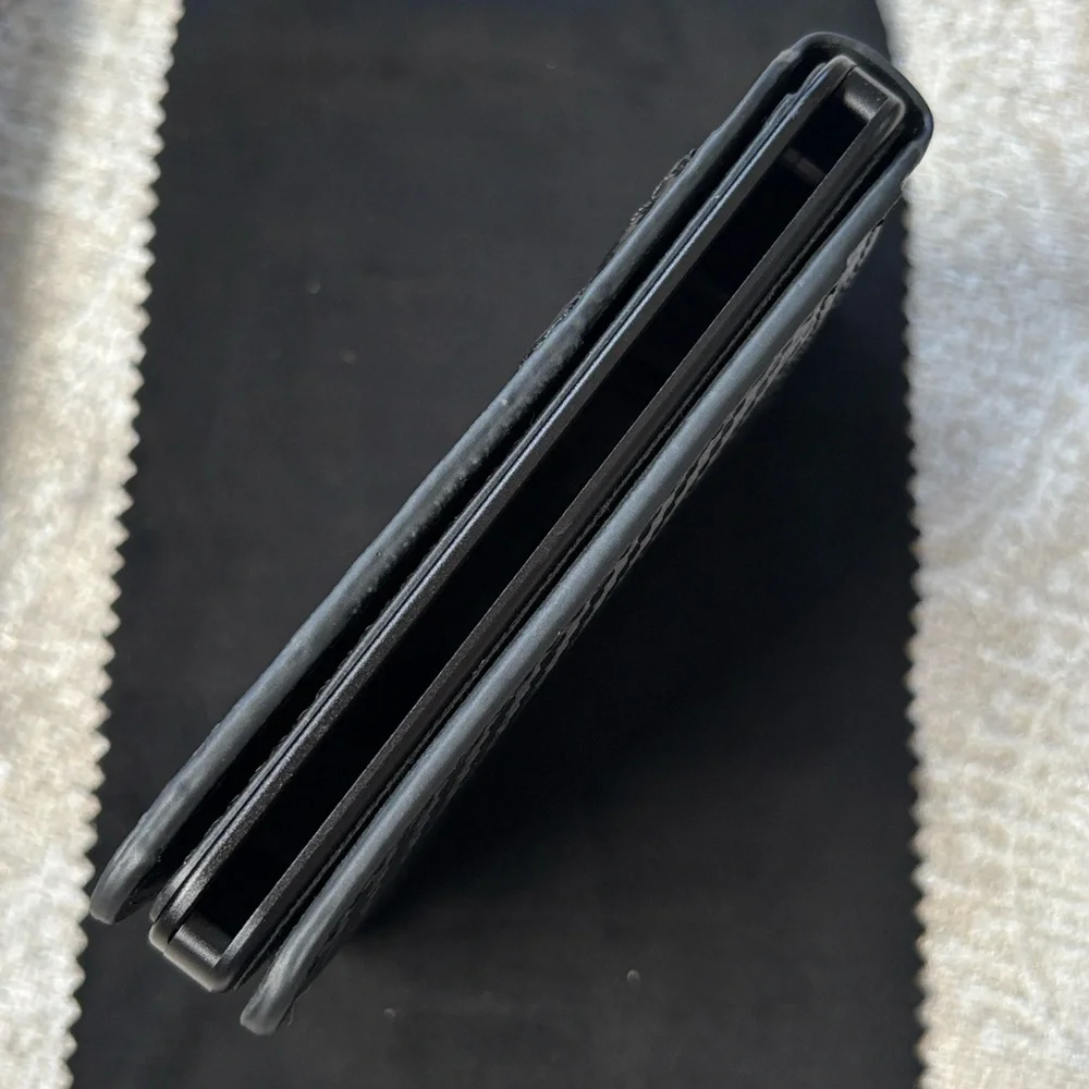 Brand New Muradin Black Carbon Fiber Minimalist Wallet RFID Blocking Card Holder